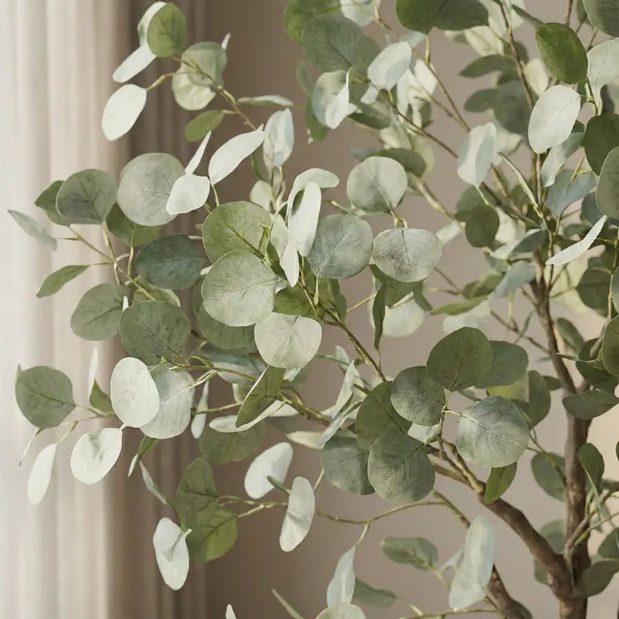 Arbre eucalyptus artificiel luxuriant aux feuilles argentées