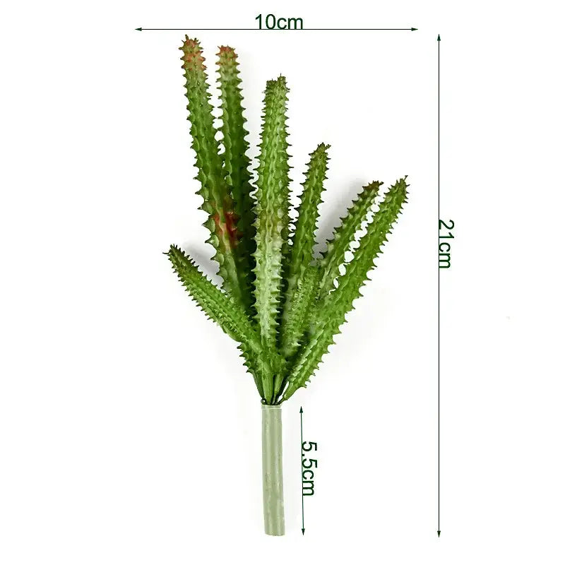 Petit cactus artificiel vert aux tiges épineuses segmentées